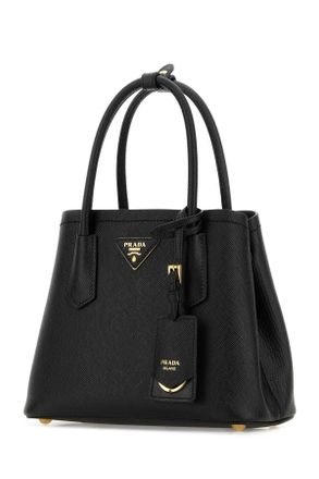 Prada Womens Black Leather Handbag Nero Vitello Borse A Mano Bag