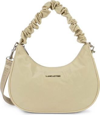 Lancaster Stijlvolle Crossbody Schoudertas - Dames - Schoudertassen - Beige - ONE Size - Leer - Tassen