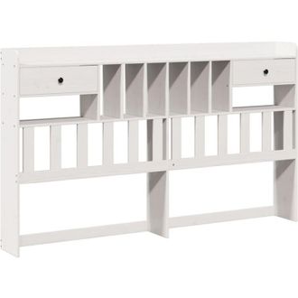 vidaXL Cabecero De Cama Almacenaje Madera Maciza Pino Blanco 180 Cm Vidaxl
