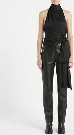 Balmain Pure Silk Halterneck Open-Shoulder Top