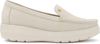Kazar Nubuck halfschoenen met dikke zool - Dames - Loafers - Wit - 38 EU - Leer - Schoenen