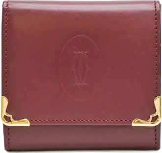 Cartier Vintage Wallets, unisex, Red, ONE SIZE, Pre-owned Leather Wallet