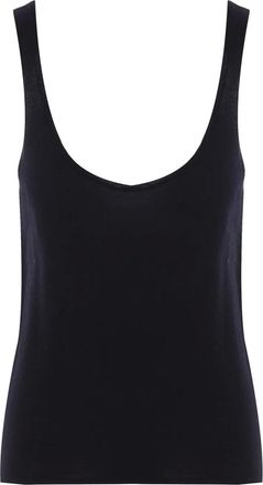 Saint Laurent Tanktop met diepe ronde hals - Zwart