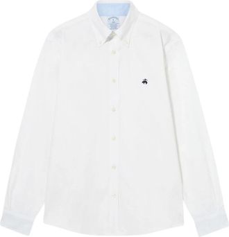Brooks Brothers Regular Fit Oxford Non-Iron Button Down overhemd - Heren - Zakelijke Overhemden - Wit - M - Katoen - Overhemden