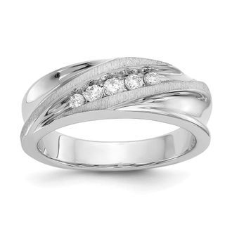 Diamond2Deal 14k White Gold Lab Grown Diamond Wedding Band Ring 1/4Ct Clarity- VS Color- D-E