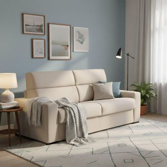 Dmora Dmora - Sof&aacute; Cama 3 Plazas Quindici, Sof&aacute; Convertible Para Sal&oacute;n, Acolchado, Desenfundable, Calidad 100% Made In Italy, 220x95 H100 Cm, T&oacute;rtola