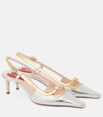 Roger Vivier Pumps Viv Canard 55 in pelle metallizzata