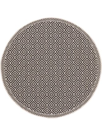 benuta Alfombra de exterior & interior redonda blanco y negro &oslash; 120 redondo