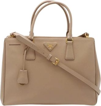 Prada Pre-owned Handbags, female, Beige, Size: ONE SIZE Pre-owned Saffiano Handbag