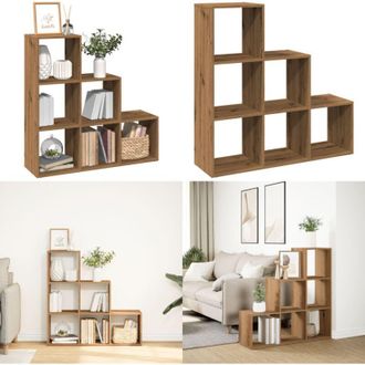 vidaXL Libreria Divisorio 3Piani Rovere Artigianale 99x29x99Truciolato - Scaffale divisoria - Scaffale porta oggetti