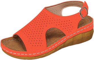 Generic Womens Orthopedic Sandals UK, Wedge Sandals for Women Orthotic Peep Toe Crochet Sandal Summer Anti-Slip Platform Outdoors Beach Wedges Shoes Open Toe 