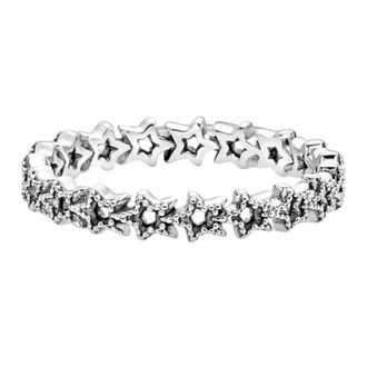 Pandora Moments Asymmetric Stars Band Ring, Size 50