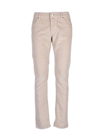 Jacob Cohen Nick Slim Trousers with Subtle Vertical Ribbing