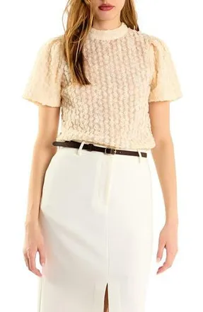 endless rose Textured Lace Shirt in Ivory at Nordstrom Rack, Size X-Small