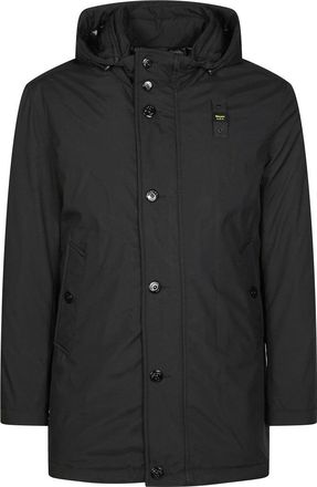 Blauer Minimalist Black Parka With Hood