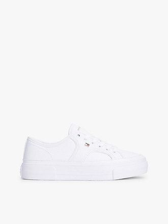 Tommy Hilfiger Zapatillas de piel granulada con plataforma y logo