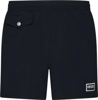 Kenzo Logo Patch Zwembroek - Heren - Strandmode - Zwart - S - Badmode