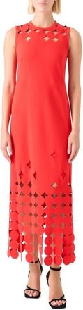 Akris Dot Cutout Sleeveless Shift Dress in Bright Red at Nordstrom, Size 10