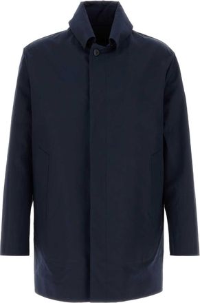 Prada Navy Blue Poplin Overcoat