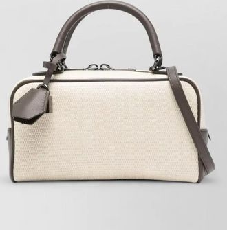 Brunello Cucinelli mini bowling bag leather trim padlock