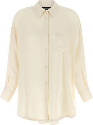 Fabiana Filippi Fluid Silk Blend Shirt - Dames - Overhemden - Beige - XS - Tule - Overhemden