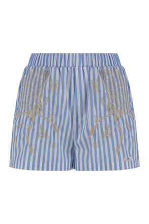 Elisabetta Franchi Striped Poplin Shorts