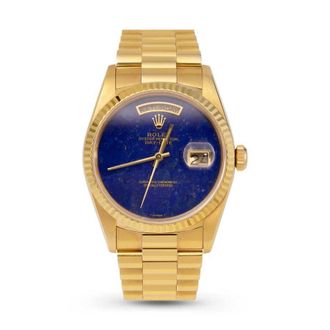 Rolex Pre-owned Rolex Presidential Day-Date Automatic Chronometer Blue Dial Unisex Watch 18039
