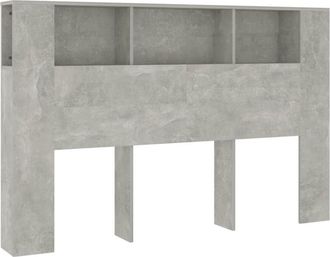 vidaXL Headboard Cabinet Concrete Grey 160x18.5x104.5 cm Vidaxl