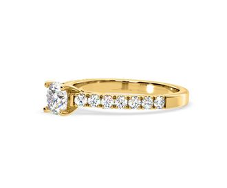 The Diamond Store Natalia Lab Diamond Engagement Side Stone Ring 18K Gold 0.91CT F/VS1