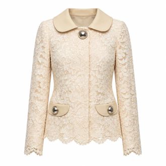 Dolce & Gabbana Jassen - Dames - Jassen - Beige - Maat: XS Katoen