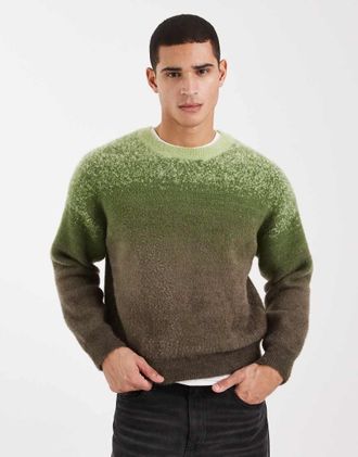 Cotton On Maglione squadrato verde sfumato