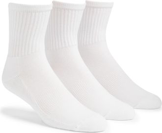 Nordstrom 3-Pack Everyday Low Crew Socks in White at Nordstrom