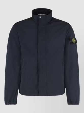 Stone Island logo windbreaker casual fit high collar