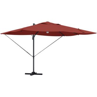 vidaXL Parasol Roma De Brazo Lateral Rojo, Negro 352 X 251 X 265 Cm Vidaxl