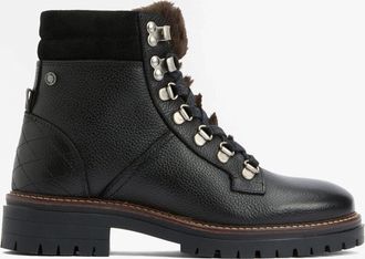 Barbour Bamburgh Womens Hiker Boots Black Leather - Size UK 6