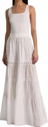 Alice & Olivia Kathryn Tiered Maxi Skirt In Off White
