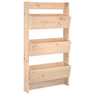 vidaXL Vidaxl - Jardinera De Pared 3 Niveles Madera Maciza Pino 60x18,5x110 Cm
