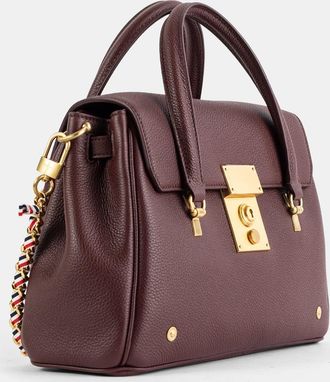 Thom Browne Womens Small Bolton Bag Soft Grained Leather Red Mini