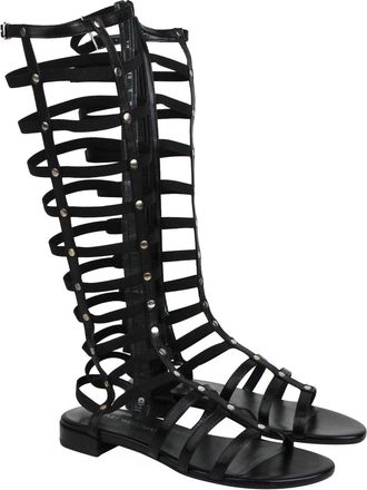 Stuart Weitzman Womens Gladiator Nappa Leather Elastic Stretch Boots