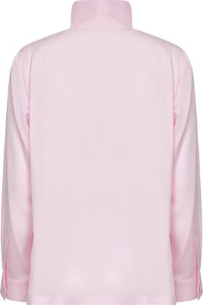 Max Mara Womens Pink Silk Charmeuse Blouse With Foulard Collar Shirt