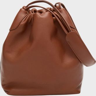 Loro Piana Bale Small Softy Leather Top-Handle Bucket Bag