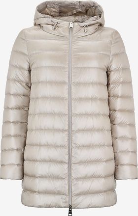 Herno Mittellange Kapuzen-Daunenjacke aus Funktionsstoff