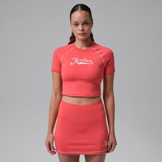 Nike Jordan Womens Jordan Brooklyn Short-Sleeve Top in Red | IM7377-631