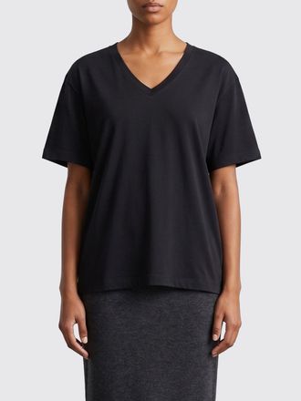 Khaite T-shirts a v basic in cotone