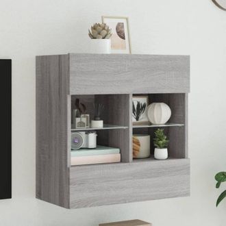 vidaXL Vidaxl - tv Wall Cabinet with led Lights Grey Sonoma 58.5x30x60.5 cm