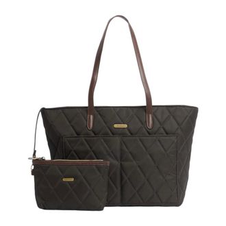 Barbour Gewatteerde Tote Bag - Dames - Tassen - Groen - Maat: ONE Size Leer