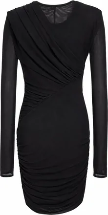 Amen Jewel-Appliqu&eacute; Tulle-Sleeve Dress - Black