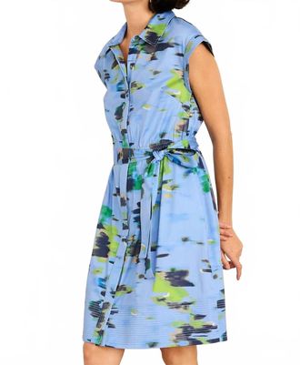 Nic+Zoe Water Lilies Camille Mini Dress In Blue Multi
