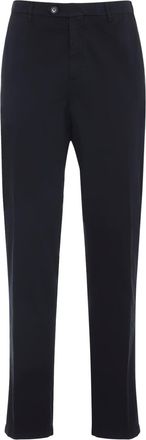 Canali Navy Blue Classic Cotton Chino Pants-Uomo