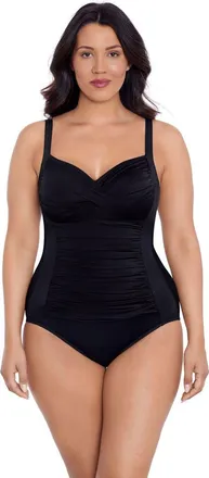 Trimshaper Averi Sweetheart Neckline One-Piece Control Swimsuit in Black at Nordstrom, Size 10